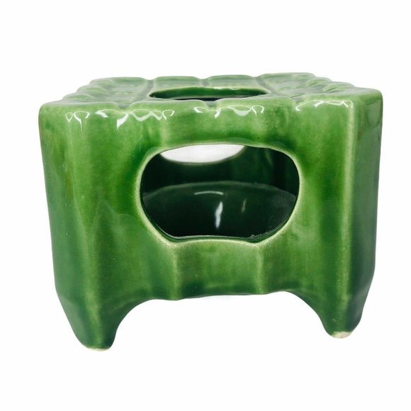 VTG Aloa Tea Light Candle Holder Green Ceramic - Picture 5 of 7